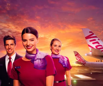 Virgin Australia aircrafts and flight attendants